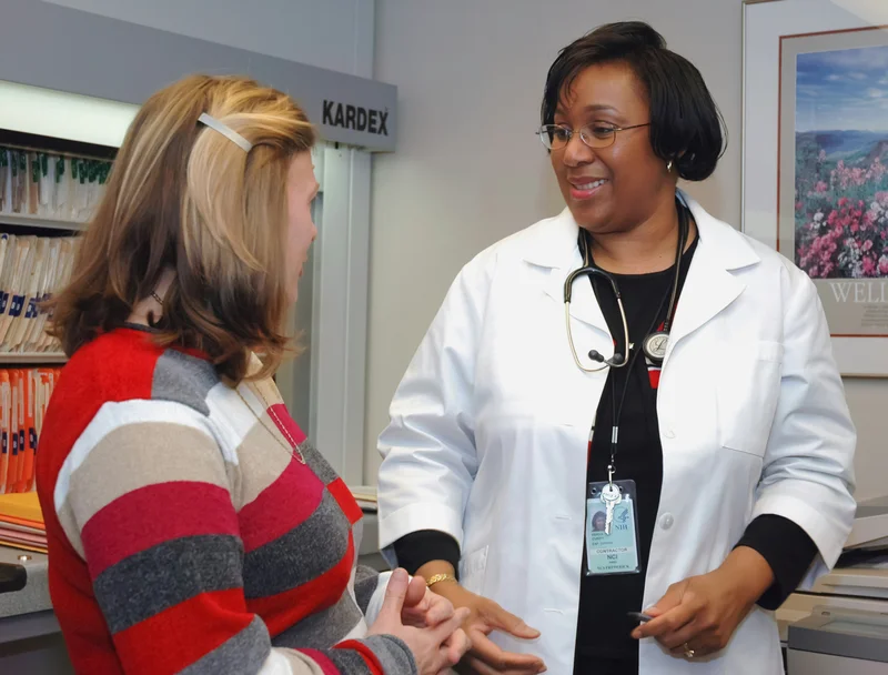 Woman at gynecological consultation for cervical cancer prevention