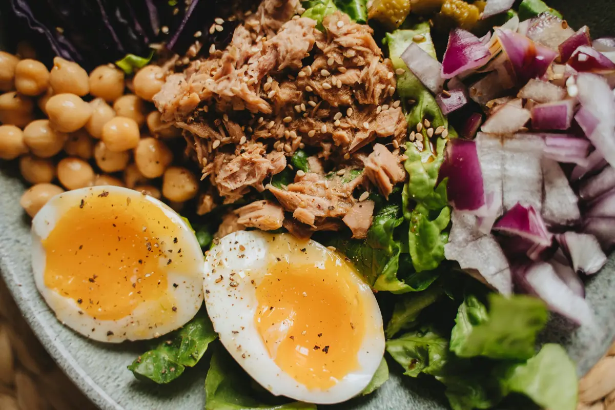 Diverse plant-rich foods including vegetables, legumes, whole grains and fermented foods for supporting the gut microbiome